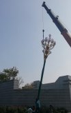 中华灯亮化工程施工现场